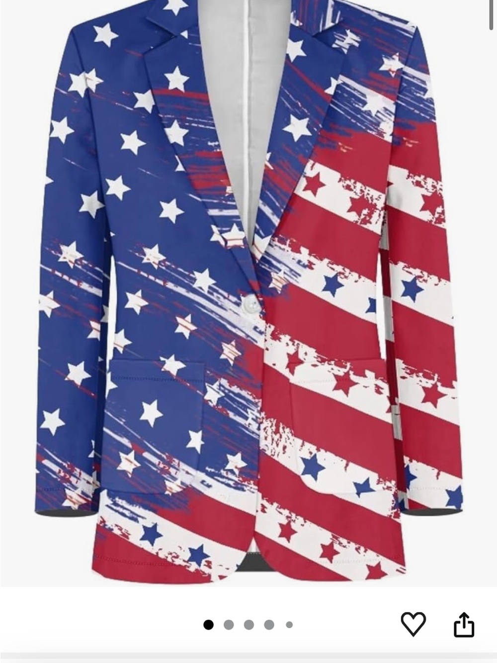 Patriotic Star & Stripe Blazer - Red, White & Blue